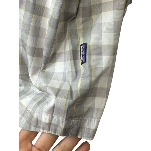 Patagonia Gray Check Short Sleeve Button Up Shirt Chest Pockets Men's XL - Picture 6 of 8